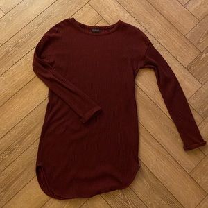 Topshop sweater dress or tunic red / burgundy Sz 6